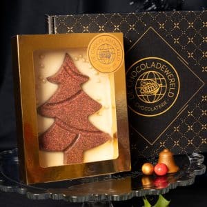 Kerstboom op witte chocolade
